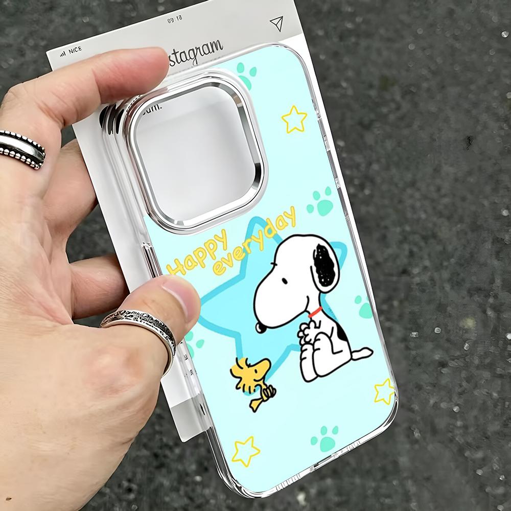 Cute S-Snoopys-S Phone Case For Iphone 17 16 15 14 13 12 11 Pro Max Xr Air Plus Silicone Cover Silver Hard Shell Cover