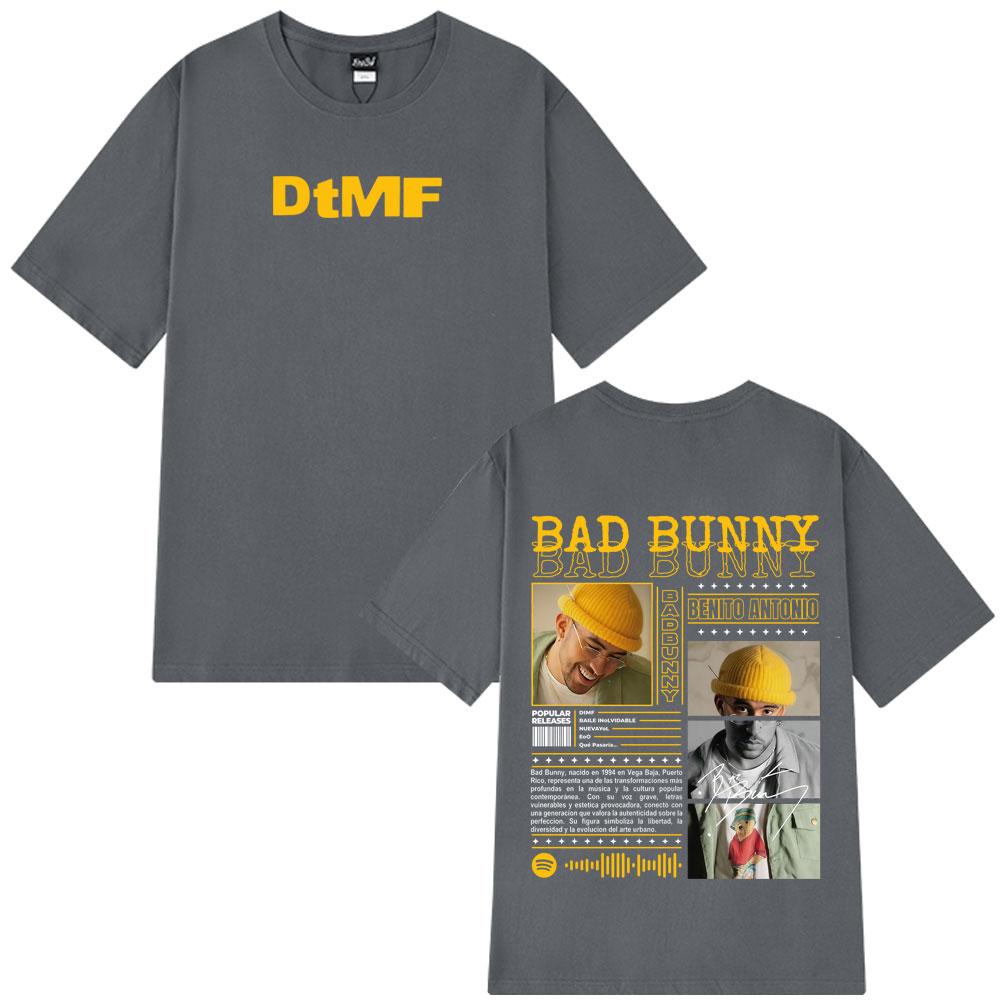 Летняя футболка 2025 года с графикой рэпера Bad Bunny, музыкальный альбом, мужская и женская, мода Харадзюку, 100% чистый хлопок, дышащая футболка, Y2k