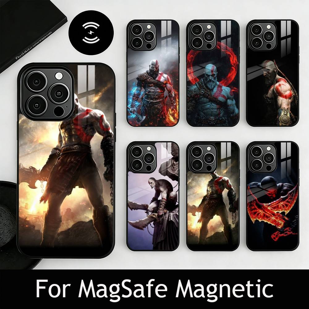 G-Gladiator W-War K-Kratos Чехол для телефона iPhone 17, 16, 15, 14, 13, 12, 11 Plus, Pro Магнитный с Magsafe Беспроводной зарядкой