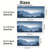 Large Gaming Mousepad Desk Mat Keyboard Pad Gradient Purple Mountain Forest Deer Landscape Nonslip Rubber Extended Stitched Edge