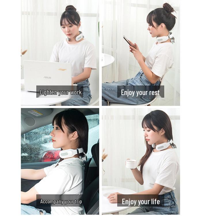 Многофункциональный 4-головочный массажер с подогревом для шеи и шейного отдела позвоночника