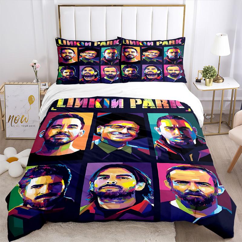 3pcs Linkin Park Band Duvet Cover Set, Includes 1 Duvet Cover and 1/2 Pillowcases (No Insert) yy251104238