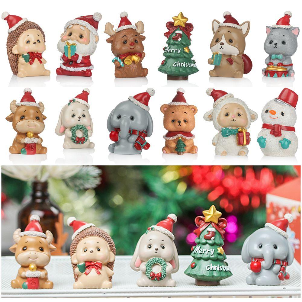 Игрушки Дед Мороз Мультяшный Рождественская Фигурка Настольные Украшения Кукольный домик Декор Микро Ландшафт