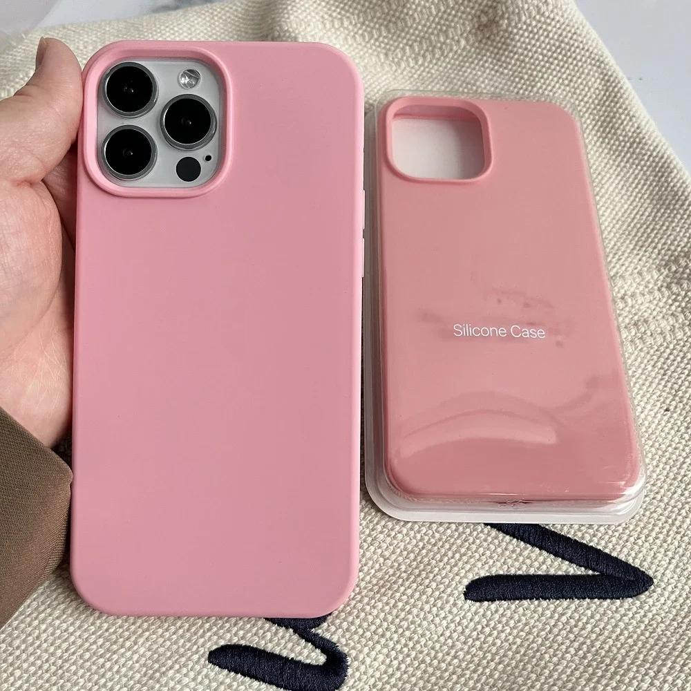 Multi-color Apple Original 16 Pro Max Phone Case, Soft Silicone for Apple 16 15 14 13 12 Full Wrap Shockproof, Anti-slip Phone Case