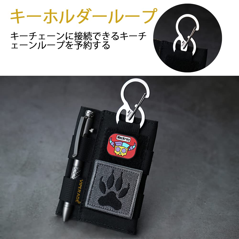 VIPERADE VE9 Карманный EDC органайзер с DIY нашивкой Нейлоновый EDC подсумок с 3 карманами для хранения инструментов для повседневного ношения, Мужская зона, (черный)