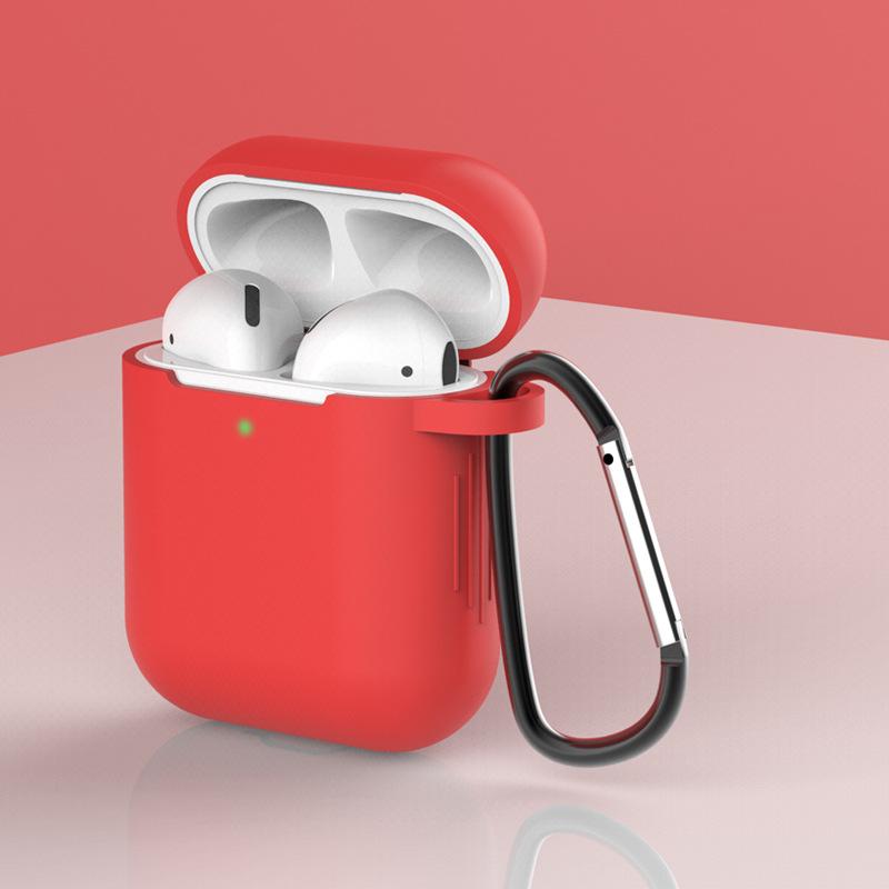 Сплошной цветной силиконовый мягкий чехол для Airpods 1/2, жидкий силиконовый беспроводной Bluetooth-наушник, защитный чехол для Airpods 2