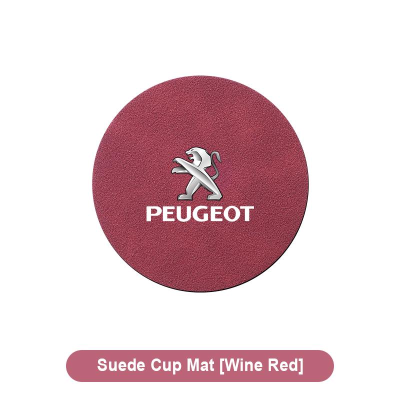 1Pcs Car Accessories Water Cup Mat Leather Silent Coaster For Peugeot 408 4008 308 3008 Rifter 5008 508 2008 208 301 RCZ 407 108