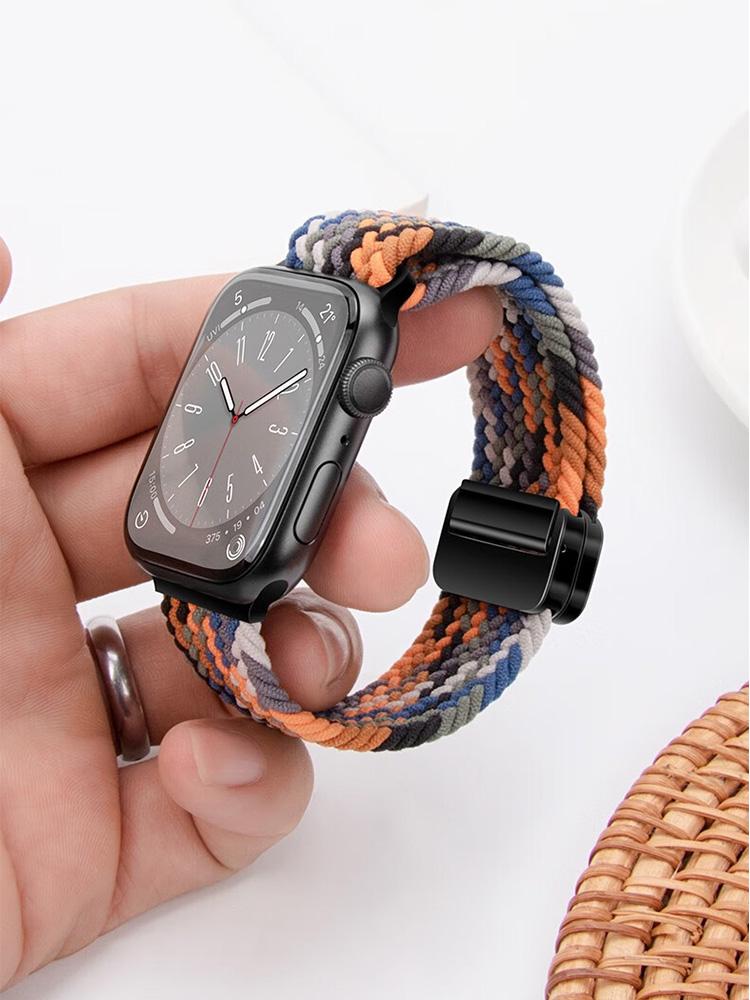 Плетеный Solo Loop ремешок для Apple Watch ultra Ремешок 44мм 40мм 45мм 49мм 41мм 38мм магнитный Браслет iWatch series 2 se 7 3 6 8 9