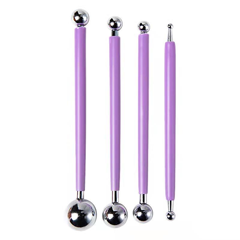 Набор из 4 инструментов для лепки из глины: Точечная ручка и палочка для эмбоссинга