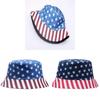 Summer Sun Protection Fisherman Hat With Dualside Us Flag Design For Women