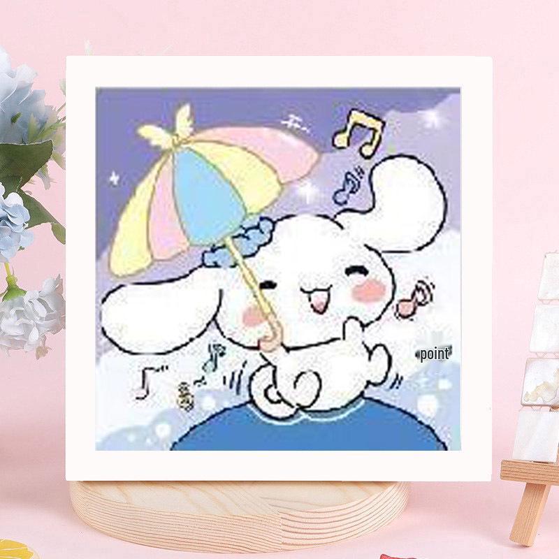 Детская алмазная мозаика Sanrio с наклейками-рамкой - Набор для самостоятельного изготовления, ручная работа, подарок