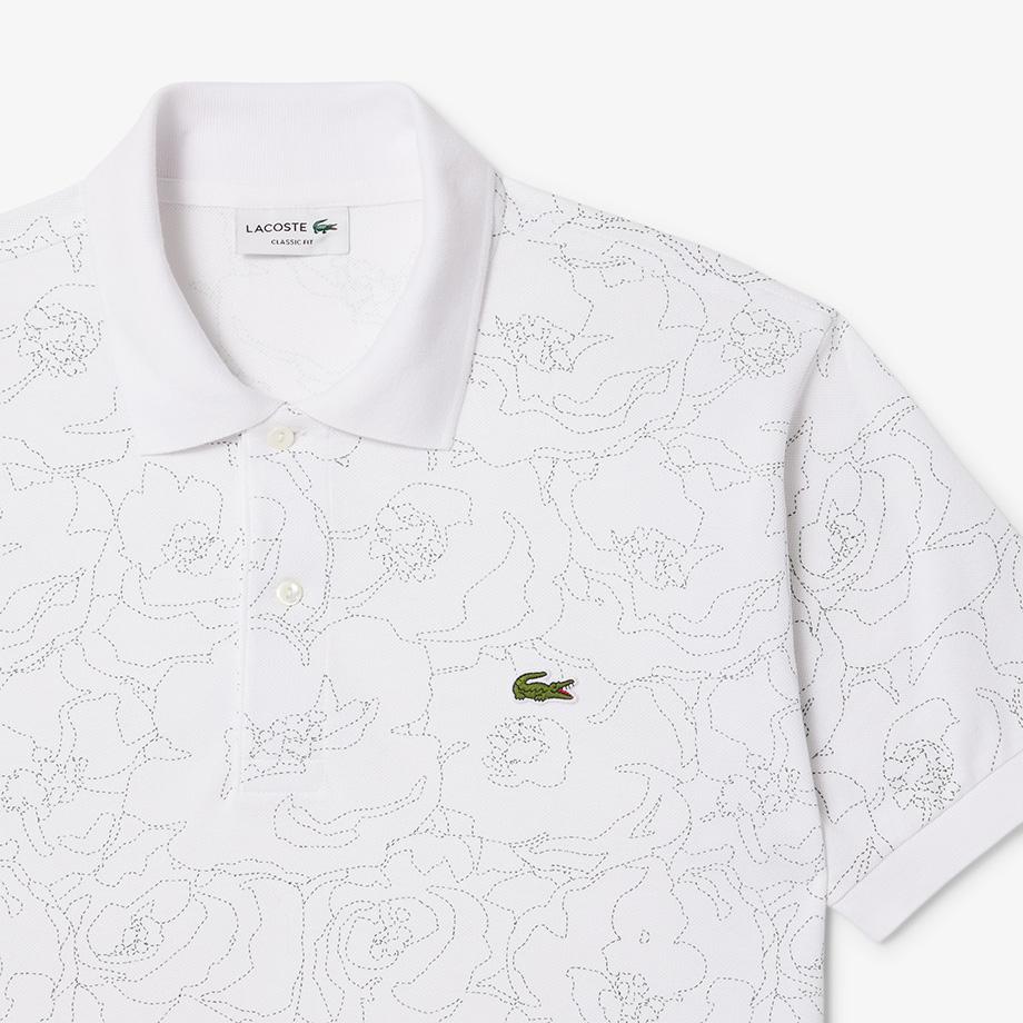 [lacoste] Men's Flower Jacquard Short-Sleeve Polo PH3598-54N001