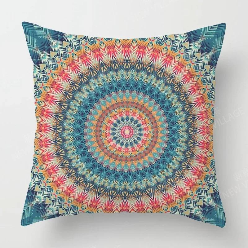 Bohemian patterns throw pillow cover with short plush print for living room sofa decoration cushion cover pillow covers