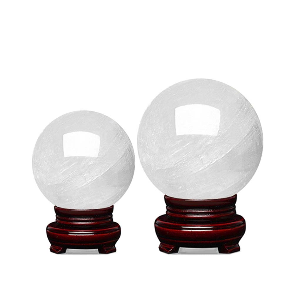 Кристалл Натуральный Круглый Белый Натуральный Фэн-шуй Украшение Вход Апрель Фэн-шуй Удача Сила Натуральный Хрустальный Шар с Подарком Шар, Кристалл, Шар,