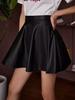 Women's Skirt Stylish Flare Fashion New Black Handmade Leather Genuine Lambskin