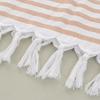 Boho Beach Towel With Fringes 90X180 White/Blue