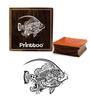Printtoo Scrap-booking Fish Pattern Wooden Rubber Stamp Crafting Square Stamps-2 X 2