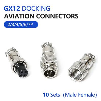 10 комплектов стыковочных разъемов GX12 2, 3, 4, 5, 6, 7-контактный, мужской и женский, круглая панель, авиационный разъем, стыковое соединение, гнездо