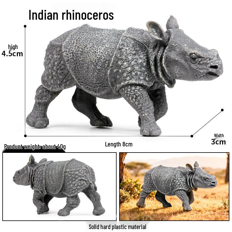 Realistic Rhinoceros Science Toy: African & Indian Models for Children's Cognitive Learning