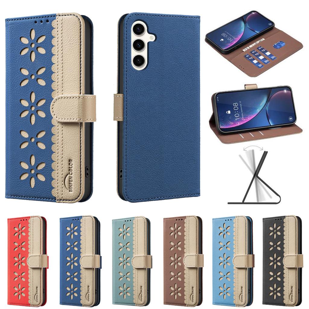 Чехол-книжка из кожи для Samsung Galaxy A56 A36 A26 A16 A06 A55 A35 A15 A05 A05S A25 A24 Чехол Бампер Мягкая Деловая Задняя Крышка BF36