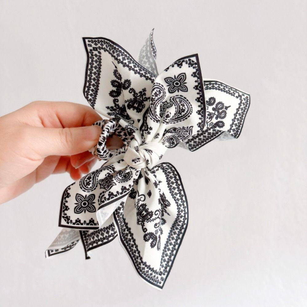 Bowknot Cashew Flower Hair Clip French Style Bow Hair Rope Cute Bow Hair Claw Daily