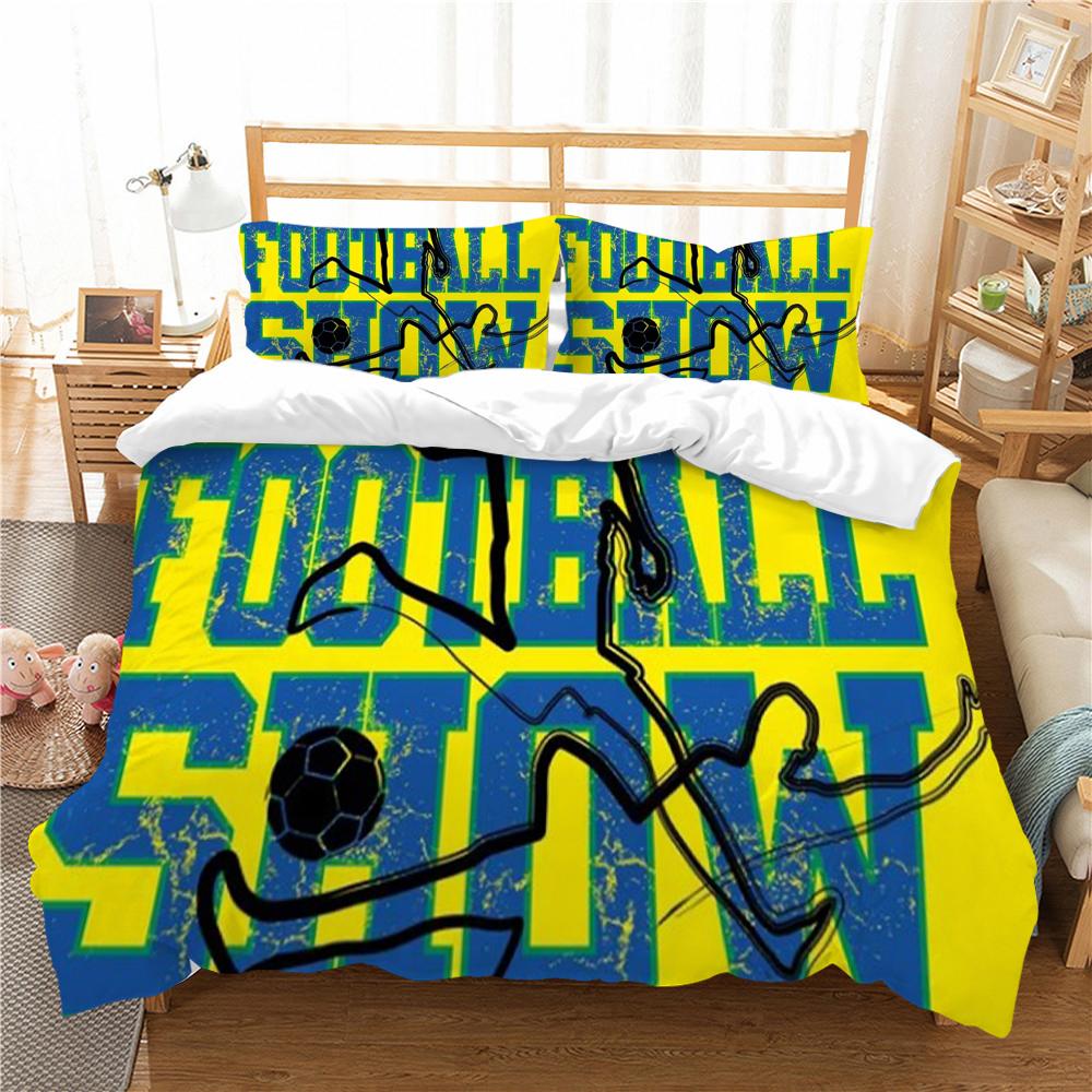 Постельный комплект Футбольное пододеяльник с 3D принтом Постельное белье Костюм Футбол Домашнее постельное белье с наволочкой Мягкий пододеяльник