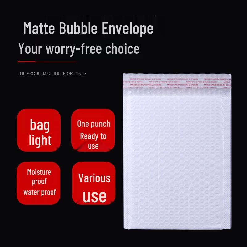 Waterproof Matte Bubble Bag 100g - Thickened, Shockproof, Self-Adhesive Packaging for Clothing