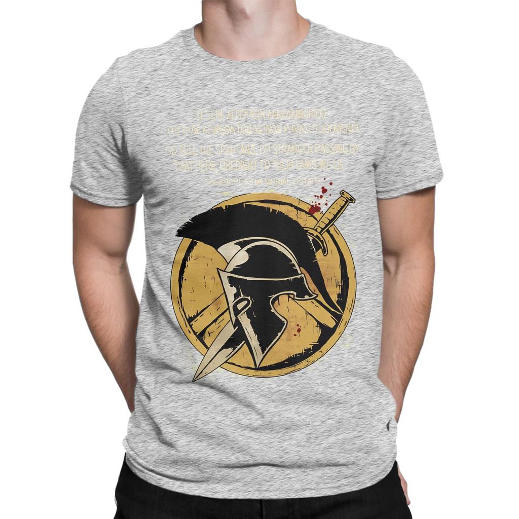 Spartan Epitaph Graphic Funny 100 Cotton Tshirt Spartan Tops Tees For Unisex