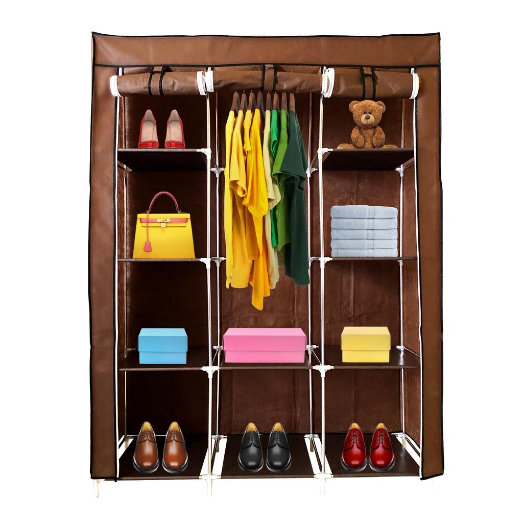 Nyana Home Fabric Dressing Room with Zipper Doors Measures 170x130x45cm