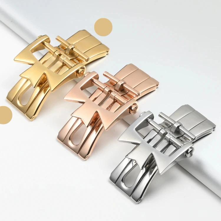 Аксессуары для часов для Vacheron Constantin Двойная застежка-бабочка из нержавеющей стали Складная пряжка 18 мм 20 мм