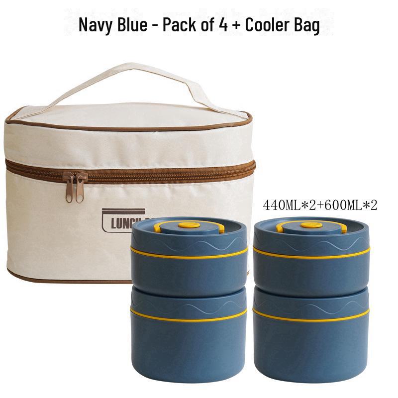 Многослойный изолированный ланч-бокс из нержавеющей стали 304 для офиса и студентов