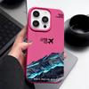 Тонкий противоударный чехол с рисунком самолета и гор для iPhone 16, 15, Pro, Max, 14, Pro, 13, 12, 11, защита линз, кожаная текстура, матовый мягкий чехол для телефона