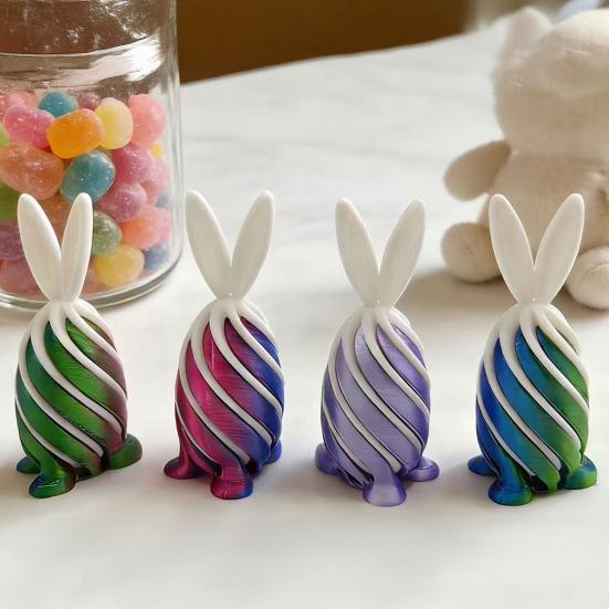 Спиральная игрушка-антистресс "Яйцо с ушками кролика" 3D-печать Easter Rabbit Egg Спиральная скульптура-проходка Фигурка Праздничное украшение для вечеринки