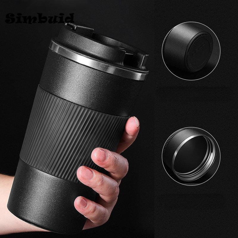 Кофейная чашка из нержавеющей стали, 380 мл, 510 мл, термокружка Garrafa Termica Cafe Copo Termico Caneca, нескользящая изолированная бутылка для путешествий в автомобиле