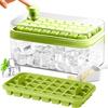 Ice Cube Tray With Lid And Bin, 1-Piece For Freezer, 32-Compartment Ice Cube Mould, Easy-Release Ice Cube Mould For Whisky
