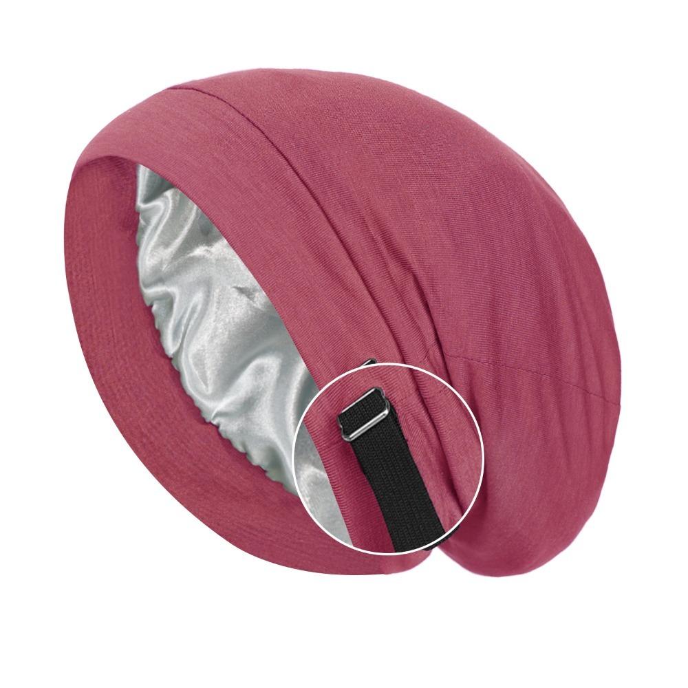 Double Layer Night Sleep Cap Satin Lining Head Wraps Casual Baggy Hat