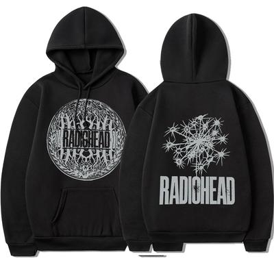 Винтажная толстовка с капюшоном для рок-группы Radiohead в стиле хип-хоп, толстовка с принтом музыкального альбома в стиле Харадзюку, уличная одежда унисекс, большие толстовки с длинными рукавами