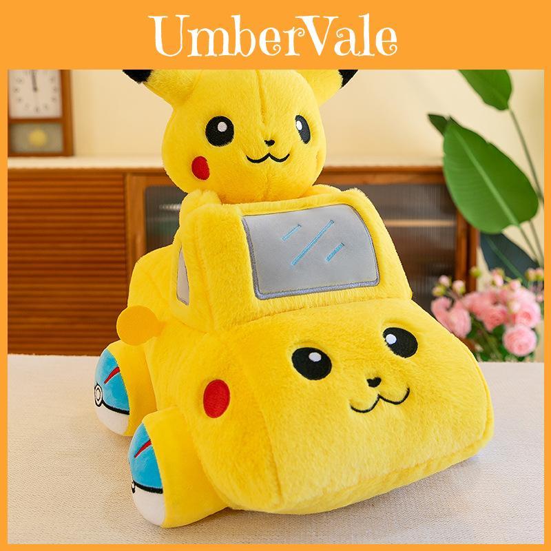 Popular Cartoon Rabbit Pikachu Plush Toy Car Doll Stuffed Animal Short Plush Yellow Car