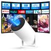 Домашний проектор Tecaki, Ультракомпактный [Новая модель 2026 - С Android TV - Вращение на 270°] Потолочная проекция, 1080P 4K Совместимый, 25000Лм