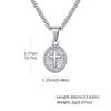 Stainless Steel Cross Necklace for Men Women, Trendy Oval Pendant Necklace, Religious Faith Prayer Jewelry Unisex