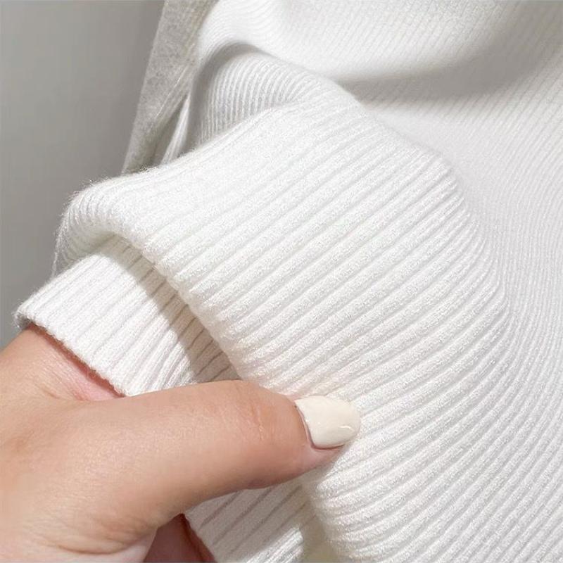Модный дизайн Sense Hollow Out Half High Necked Толстый свитер для женщин Элегантный Новый свитер с низом Теплые топы Осень Зима Повседневный пуловер