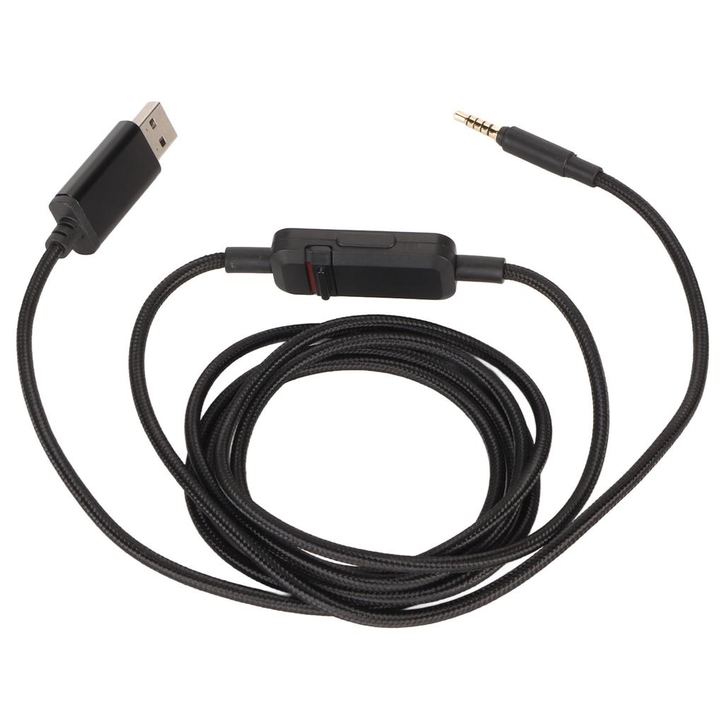 Headphone Sound Cable Replacement USB Gaming Headset Cord with in Line Volume Control Mute Button for Beyerdynamic