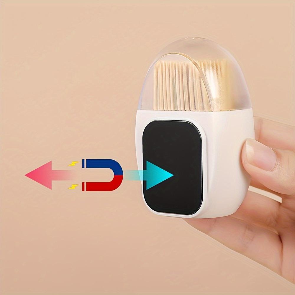 1PC Magnetic Toothpick Holder with Lid - Can Be Wall-mounted or Refrigerator Magnet To Store Toothpicks, Dental Floss, Cotton Swabs