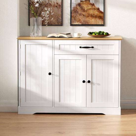 Large Sideboard with 4 Doors And 2 Drawers, Modern Buffet Cabinet for Dining Room and Living Room, 150 X 40 X 86cm