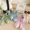 Женские весенне-летние новые стильные трендовые носки из хлопка с удобной посадкой, с вертикальной двойной иглой, цветные, короткие