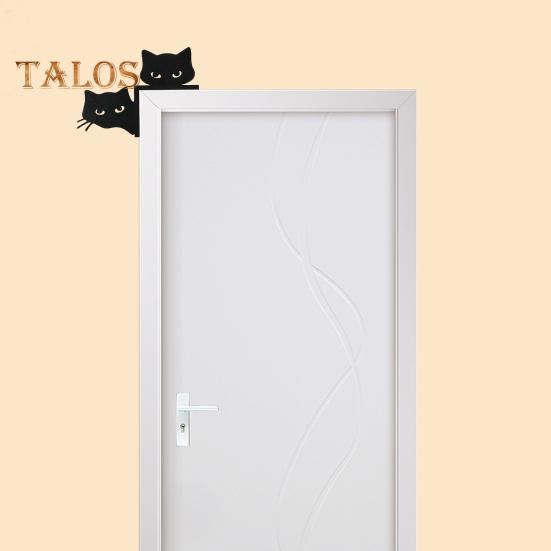 Металлическая накладка на дверь в виде кота, двусторонняя, декор на Хэллоуин, Рождество, кошечка, угловая рамка, настенный знак, винтажное жуткое украшение