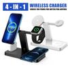 DL Wireless Magnetic Fast Qi Charger 4 In 1 Station For iWatch iPhone 13 Pro 12