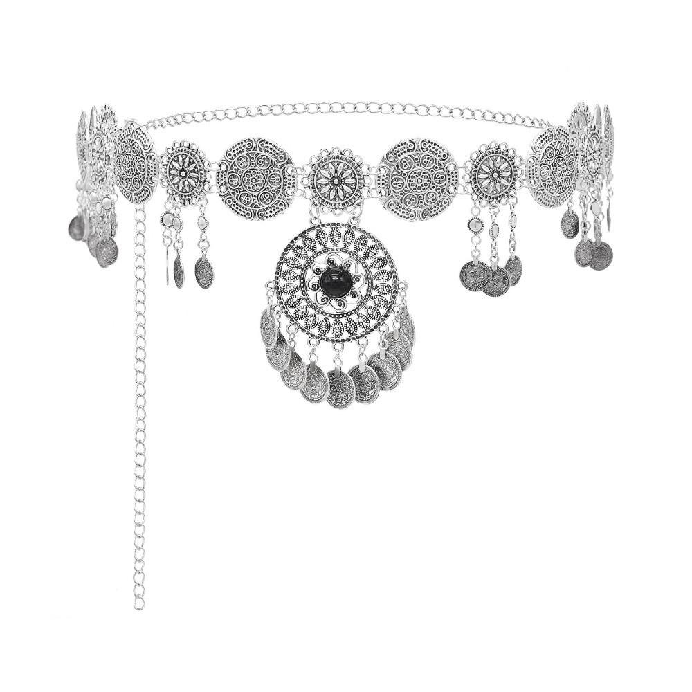 Pendant Tassel Belly Chain Metal Body Chain Fashion Ethnic Style Belt  Girls