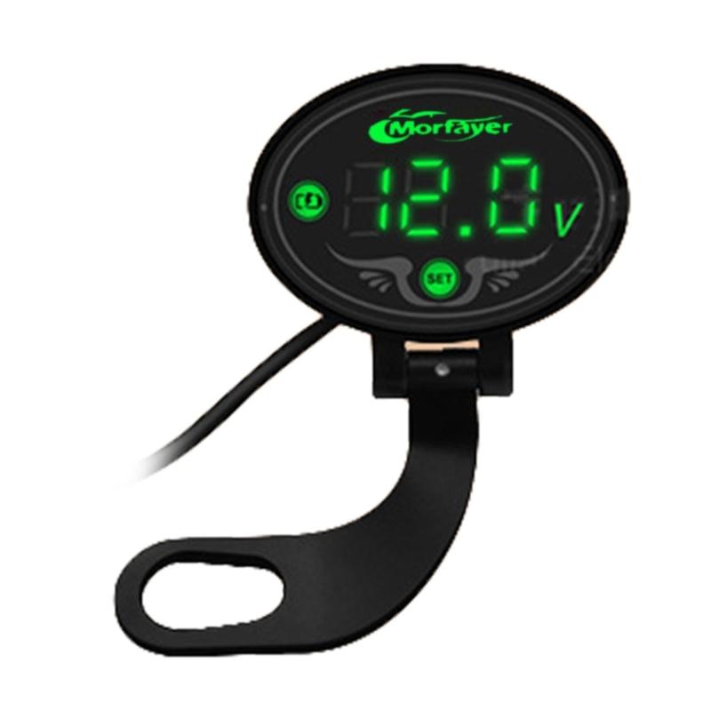 Digital Voltmeter for Motorcycle Accessory Voltmeter Gauge for DC 9-24V Panel Meter Waterproof LED Display Voltm