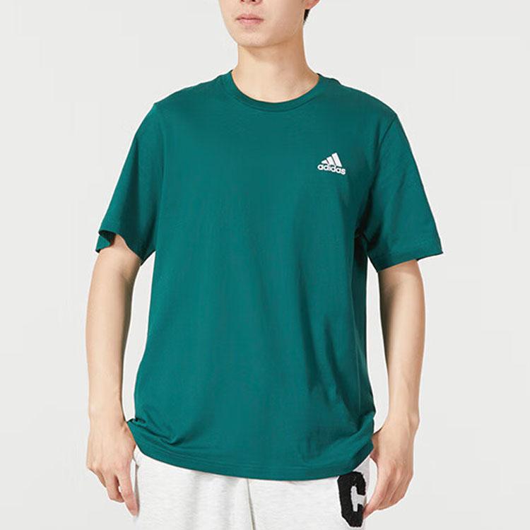 Adidas Breathable Round Neck Short Sleeve T-Shirt With Logo Print Men Tops Green IJ6111